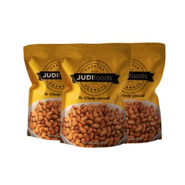 Judi Foods Peanuts- Roasted Peanuts, Lightly Salted Peanuts, Savory Peanuts, 8.8 Oz (Pack of 3)