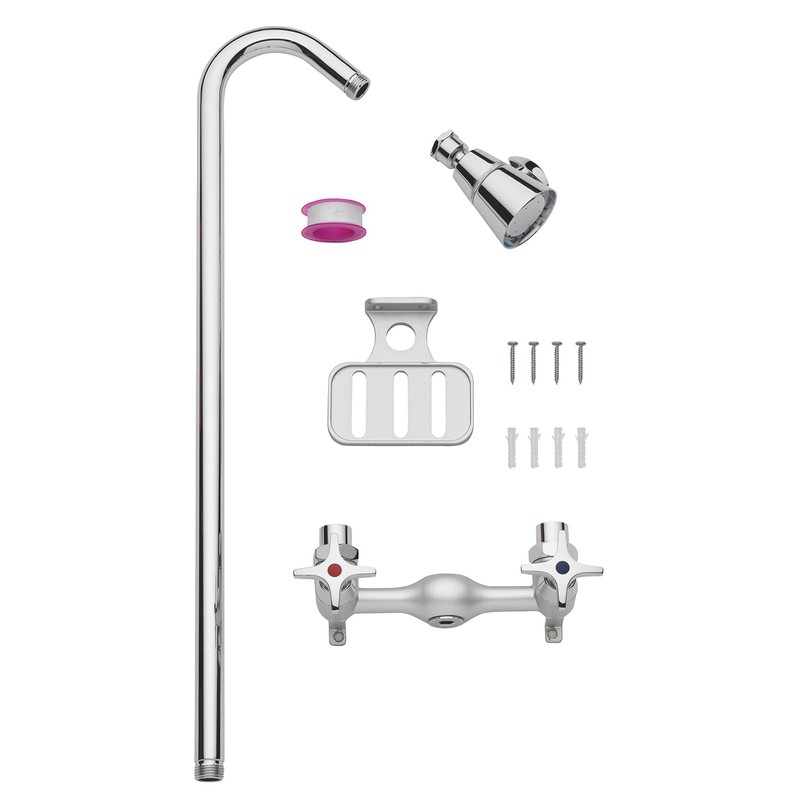 Homewerks 3070-252-BN-B-WS Outdoor Shower Kit with Soap Dish, Corrosion, Rust
