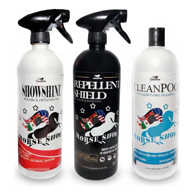 Shampoo, Desenredante Y Repelente 1l C/u Horse Show