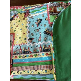 Handmade NEW Homemade Baby Blanket Cotton Fabric Bazooples 42” X 42” Bib And Pad Included
