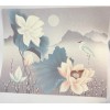 Lotus Swan Misty Background Floral With Moon Painting On Canvas