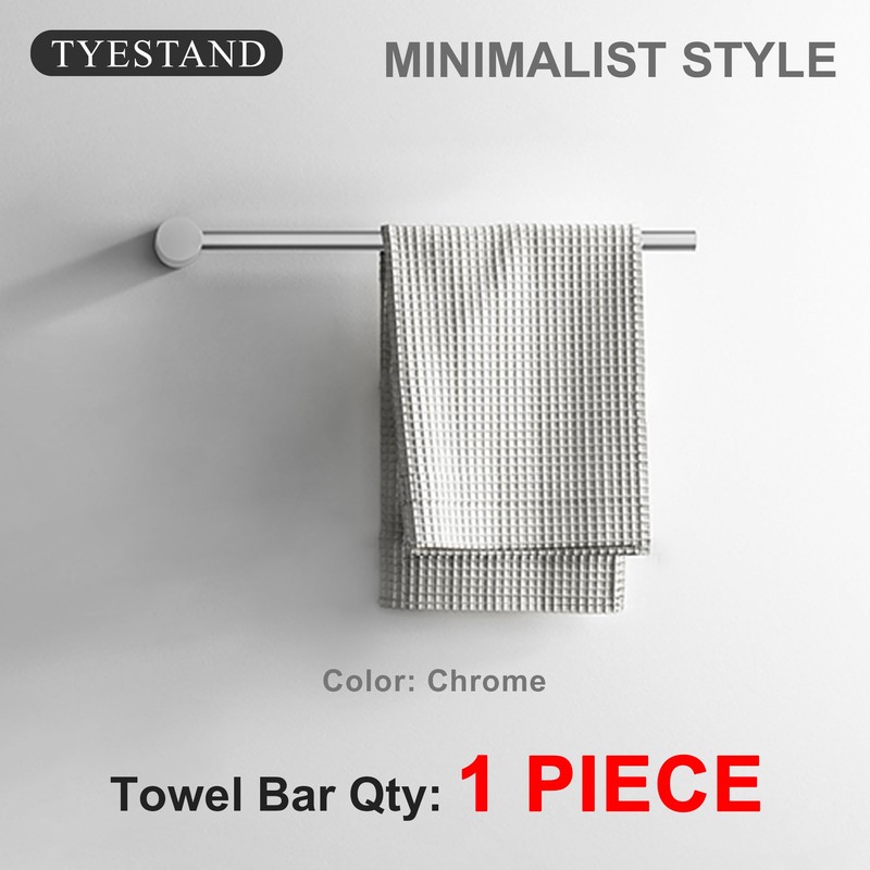 TYESTAND TR-10 Brass Towel Bar (1 Piece), Single Bathroom Wall