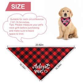 HACRAHO Pet Bandana, 3 PCS Plaid Adopt Me Dog Bandana Adjustable Triangle Dog Bibs Scarf for Small Medium Dogs and Cats