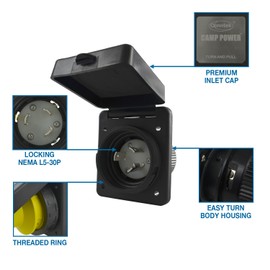 Conntek 30 Amp 125 Volt RV Marine Power Inlet