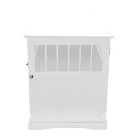 Furhaven Living Room End Table Dog Crate - White, Large