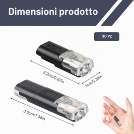 30 Pezzi Connettori 18-22 AWG, Connettori Bassa Tensione, Cavi a 2 Poli Impermeabili Rapidi Senza Saldatura in Plastiche Ignifughe e Rame Puro per Veicoli Auto Audio Video LED e Altoparlanti