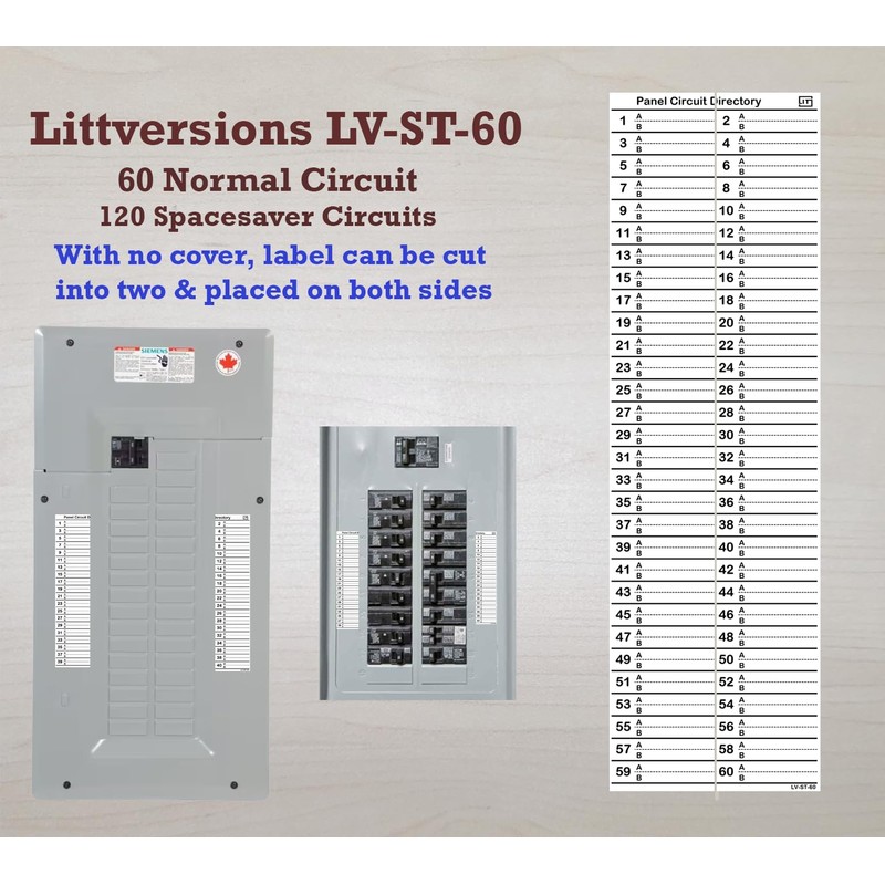 Littversions 2 Pack Standard 60 Circuits Vinyl Fuse Box Circuit