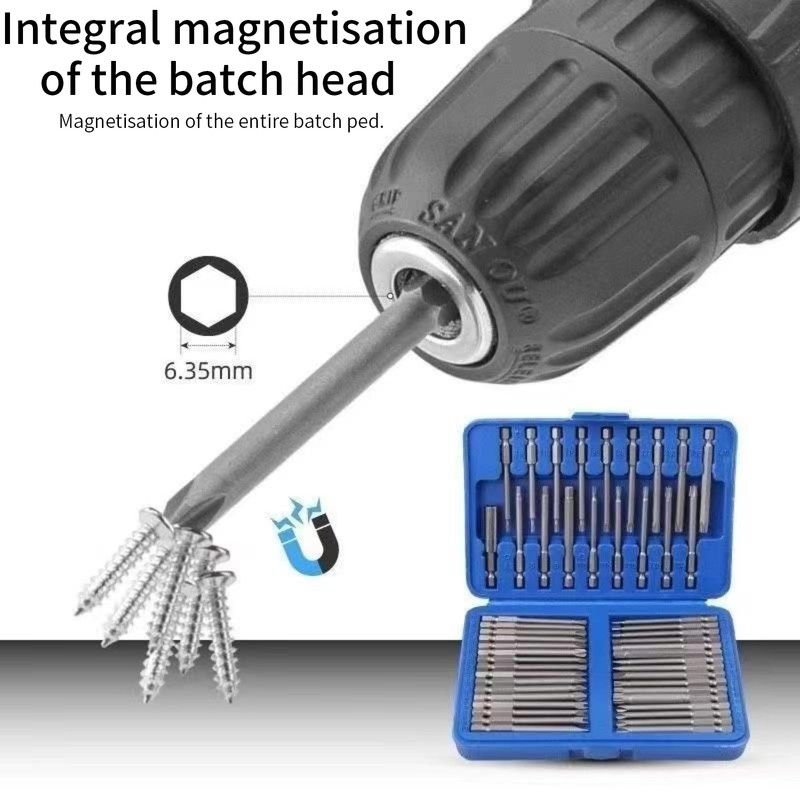 50pcs Extra Long Security Bit Set,Screwdriver Bit Set, Extra Long