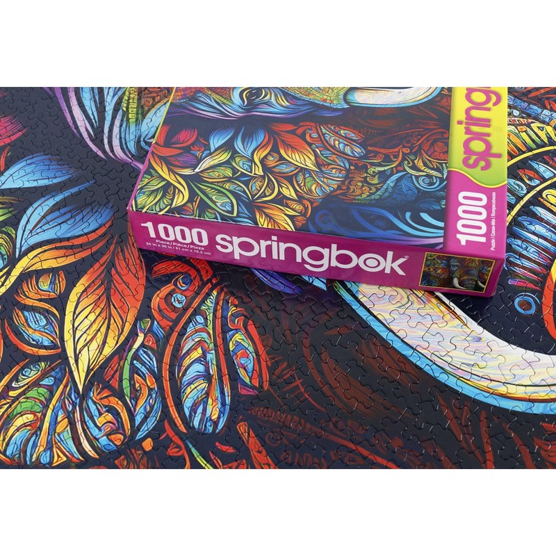 Springbok Elephant Mandala 1000 Piece Jigsaw Puzzle for Adults -
