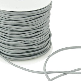 3 Yards of REILLY 3mm Round Elastic Cord, Silver Gray