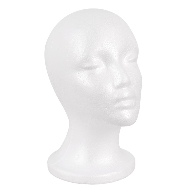 MapofBeauty Wig Stand, Mannequin Head Foam Display for Masks Hats DIY Decoration Wig Head (White)