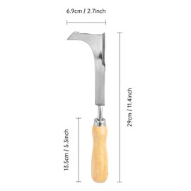 XCDMJ Joint Scraper, Weed Cutter Stainless Steel Wooden Handle, Stainless Steel Head with Measure, Weed Cutter for Removing Weeds, Plants from Vegetables, Flowers, Digging, Pruning, Cutting