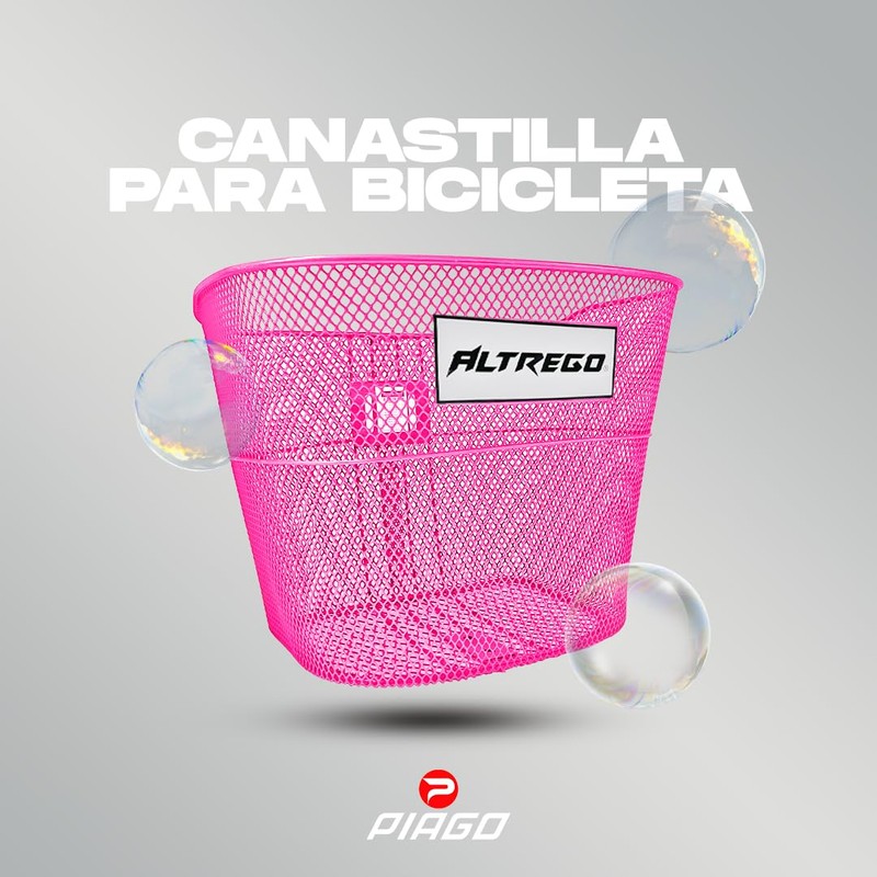 Piago Canasta Canastilla para Bicicleta de Acero Plastificado Varios Rodados