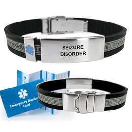 Seizure Disorder UltraSlim Designer Medical Alert ID Bracelet
