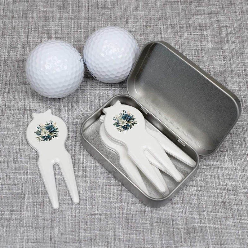 Azeeda 'Blue And White Flowers ' Golf Divot Tool/Repair Fork