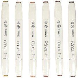 Touch Brush Marker Wood Colors 6er Set