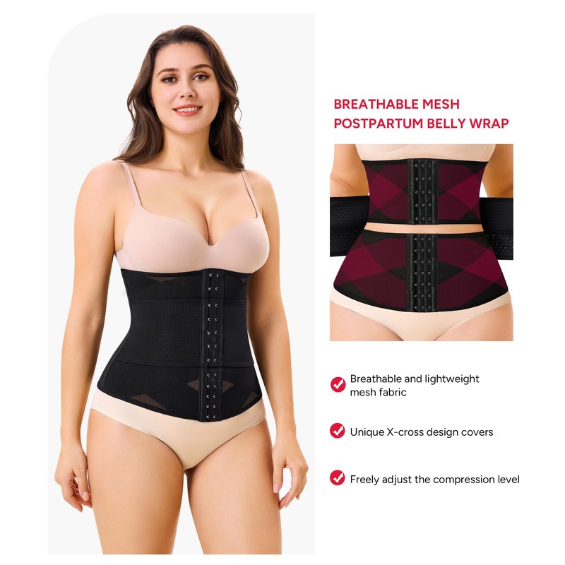 Nebility Postpartum Belly Wrap Waist Cincher C Section Belly Band