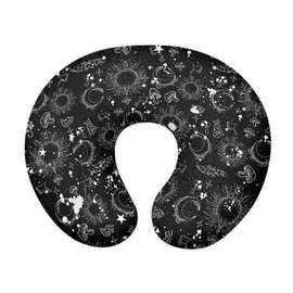 Wanzuoeng Mushroom Print Baby Nursing Pillow Cover Moon Sun Patterns Soft Breathable Breastfeeding Pillow Cover for Boys Girls, Safe and Snug, Stretchy Feeding Pillow Case with Hidden Zipper