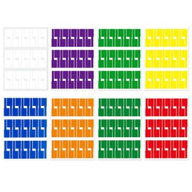 Pack of 8 Cable Labels, Cable Identification Labels, Writeable Label Stickers, Water and Oil Resistant Label Stickers, Colourful Label Stickers