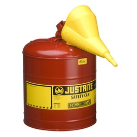 Justrite 11202Y Polyethylene Funnel For Use With The Type I Metal Safety Can. Easy-to-fill, Easy-to-pour, .5 x 11.25 inch (25 x 356mm) Size