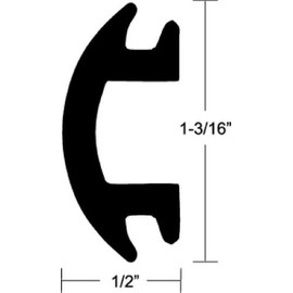 TACO METAL Vinyl Insert BK 1-13/16x1/2 50'