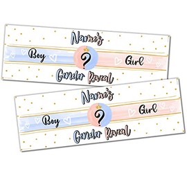 3ft x 2 | Gender Reveal Banners | Baby Gender Reveal Decorations | Baby Shower Decorations Unisex | Gender Reveal Backdrop | Boy or Girl Banners | Gender Reveal Props | Pink Blue