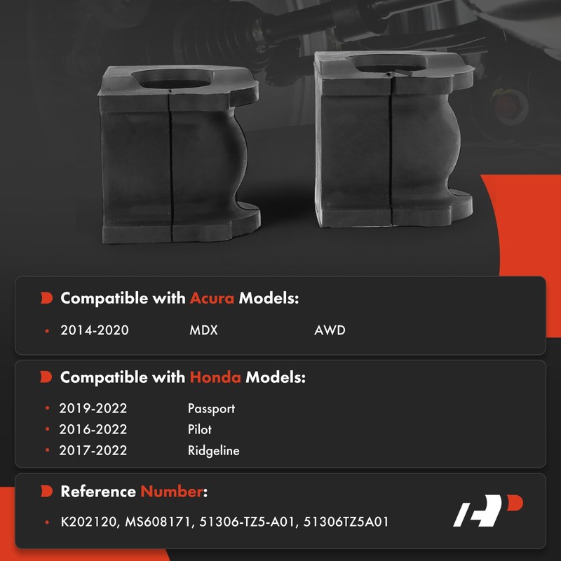A-Premium 2 x Front To Frame Sway Bar Bushing Kit,