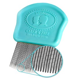 LiceLogic Lice and Nit Eliminator Comb - Effective Against Super Lice, Professional Grade, Stainless Steel Teeth, No-Slip Grip Handle, Durable, Reusable