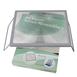 Mobiclinic, Reading Magnifying Glass with Reading Desk, Magnifying Glass, Help for Elderly and People with Limited Vision (White)