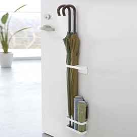 Atyhao Magnetic Umbrella Stand, Height Adjustable, Fashionable and No Punching, Memory Function, Carbon Steel Plate, for Hotel Hallways (WHITE)