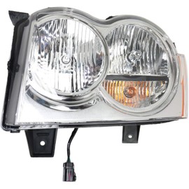 Garage-Pro Driver and Passenger Side Headlight for Jeep Grand Cherokee 2005-2007 Halogen With bulb(s) Replaces# 55156351AK 55156350AK