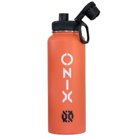 ONIX Pickleball Accessory Stainless Steel Insulated Sweat Proof Dishwasher Safe Double Wall 40 oz. Water Bottle — Orange
