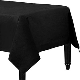 FANCYDRESSCOZ Paper Table Cover Recyclable Eco Friendly Paper Tablecover Disposable Tablecloth BIRTHDAY WEDDING CORONATION FESTIVAL (BLACK)