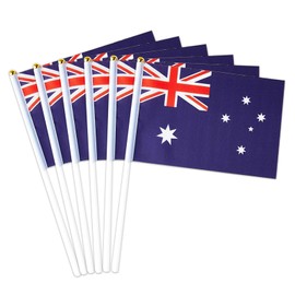 12 Pack Small Sweden Flags on Stick, 5x8'' Handheld Swedish Flag, 12'' Plastic Staff, Double-Sided Printed Polyester, Waterproof Fade-Resistant for Independence Day, Parades, Patriotic Events