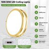 10 Inch LED Flush Mount Ceiling Light, Gold Kitchen Lighting