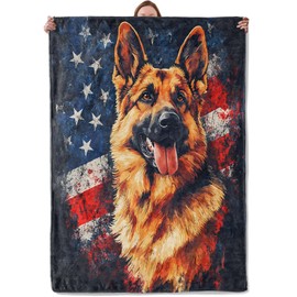 German Shepherd Theme Blanket Gifts for Women Girls, Soft Warm Lightweight Flannel Throw Blankets for Living Room Home Sofa Travel Decor 50" x 60"