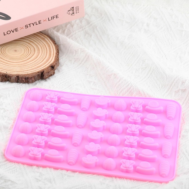 AIBOYA 50 Cavity Insect Silicone Candy Mold Butterfly Bee Snail