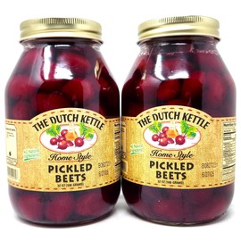 The Dutch Kettle Amish Homemade Style - 2 pack of Reusable Jars of All Natural Non-GMO No Preservatives (32oz Pickled Beets)