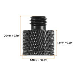 sourcing map 2 Pack Microphone Stand Adapter M6 Female to 3/8 Male Camera Screw Black