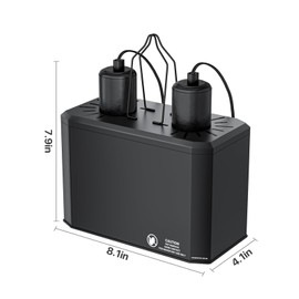 LURMMUE Dual Dome Reptile Lamp Fixture - for Heat Lamp & UVB Bulb (Max 100W Each) - with Reflector Design for Bearded Dragons, Turtles, Snakes & Lizards - 8.1 Inches