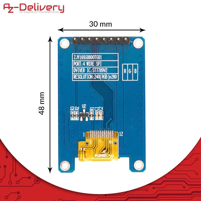 AZDelivery 5 x 1.69" TFT Display with 240 x 280