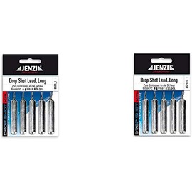 Jenzi Set of 2 Drop-Shot Lead Weights Long, 8 g + Free Petri Heil! Sticker