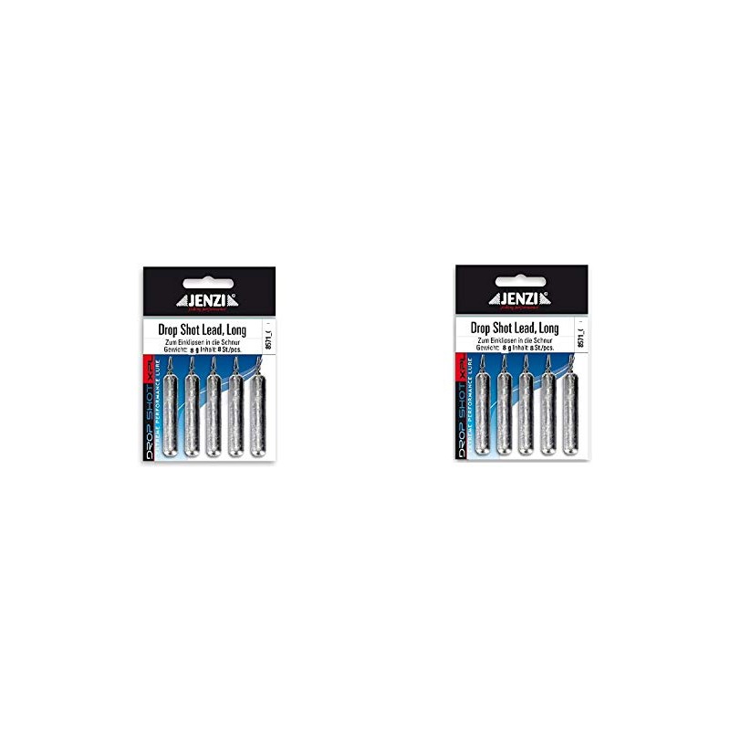 Jenzi Set of 2 Drop-Shot Lead Weights Long, 8 g