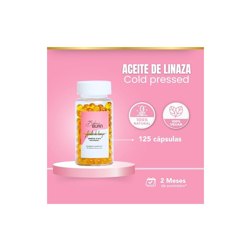 Omega 3 Vegano 3-6-9 de Aceite de Linaza con 125
