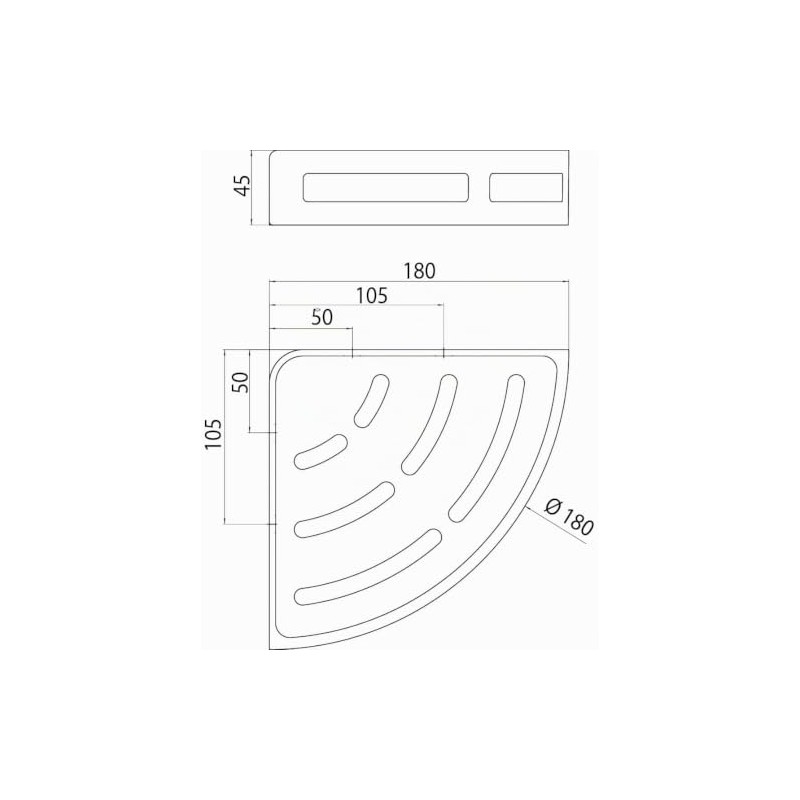 EMCO System 2 Corner Basket with Insert Corner Dimensions 180