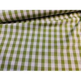 Avocado Green Color Palaka Woven 100% Cotton Hawaiian Print Fabric Sold by The Yard
