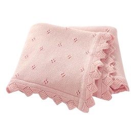 Hadetoto Baby Blanket 100% Cotton Knit Baby Blankets Baby Gifts Baby Essentials for Newborn, 100 x 80 cm (Pink)
