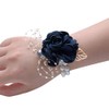Wedding Wrist Corsage Brooch Set Flower Bead Bracelet Bridesmaid Prom