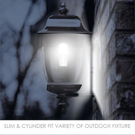 Jolux 4 Pack LED Stick Light Bulbs with Dusk to Dawn, 40W Equivalent,Daylight(5000K),650lm,Auto On/Off Outdoor LED Bulbs,Damp Rated,E26 Medium Base.……