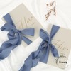Double Faced Chiffon Ribbon 38mm Wide Dusty Blue Silk Chiffon